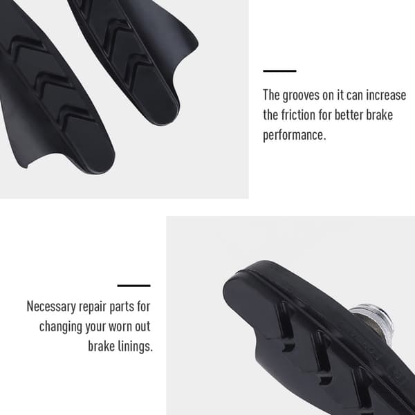 1 Pair Durable Rubber Brake Pads for Road Bikes with Fixed Gear Bicycle Accessories