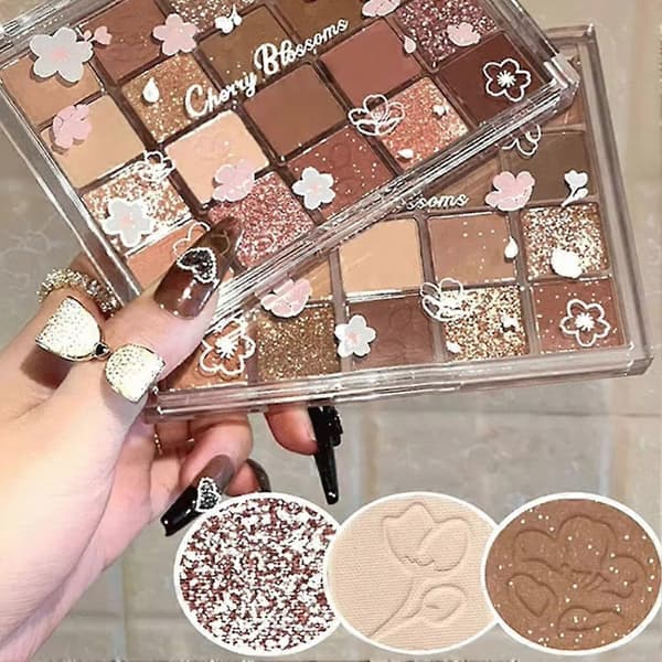 20 Colors Beginner Makeup Eyeshadow Palette, Matte, Glitter, Eye Makeup in 1 Palette