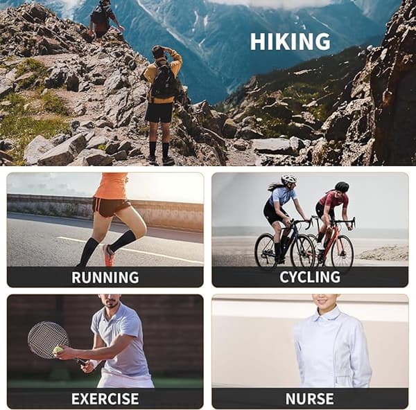 6 par - Kompresjonsstrømper - Sportsstrømper - Løpestrømper - Støttestrømper - Knestrømper - Høye flystrømper - Unisex