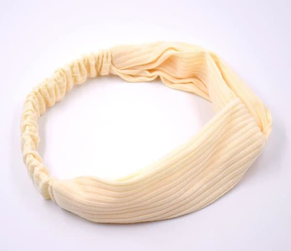 Jentenes hårbånd, elastisk vridd bandana, elastisk strikket bomullshårbånd, aprikosfarge, for kvinner og jenter