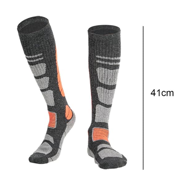 Overknee ski- og snowboardoverknee til mænd og kvinder. Mørkegrå-orange L KLB