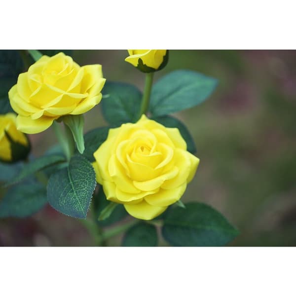Solcellelamper i form av blomster for gul hagedekorasjon KLB
