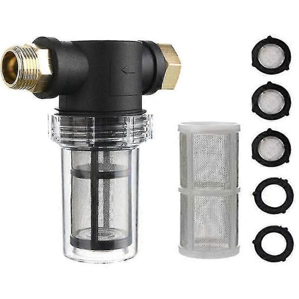 Högtryckstvätt Förfilter Kranfilter med 100 Mesh och 40 Mesh Filter, 2 Tätningar, 3 Filterlock
