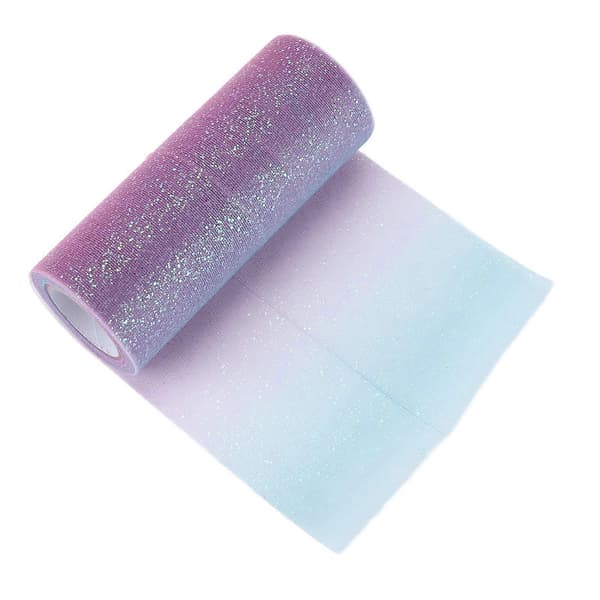 Rainbow Glitter Tulle Long Flexible Exquisite Comfortable Practical Wide Use Sparkling Tulle for Wedding Party Dark Red Blue Purple