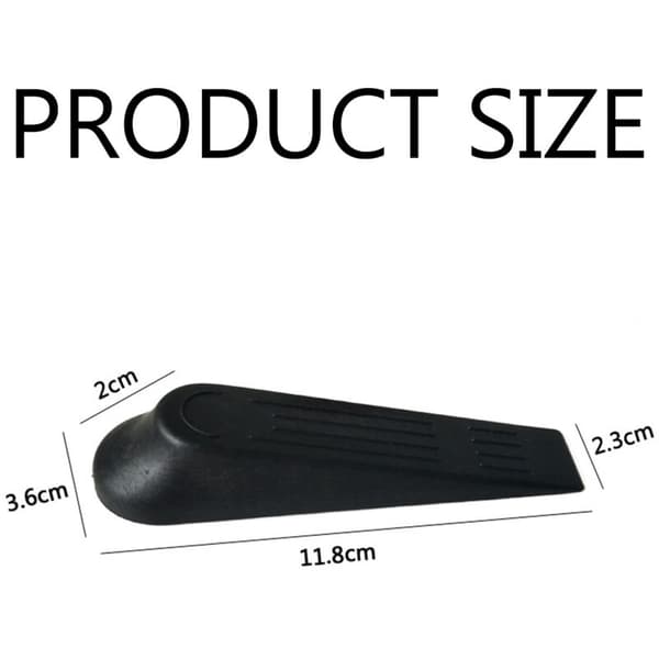 Rubber Door Stop Non-Slip Black for Home and Office Compatible with Most Doors 5-Pack
