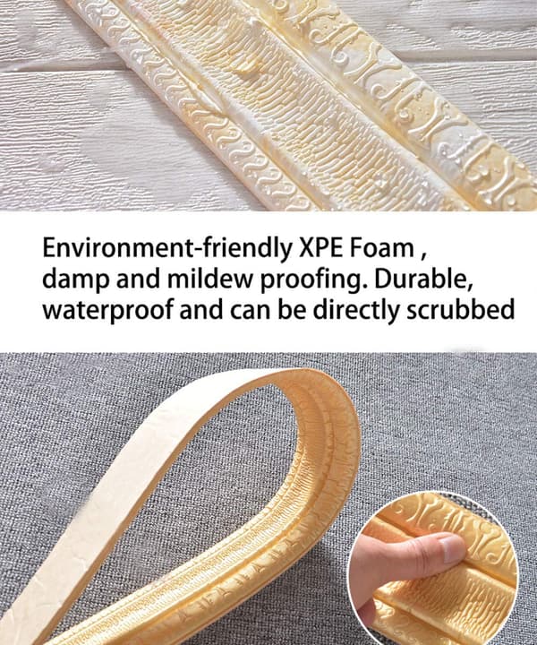 3D Self-Adhesive Peel and Stick Wall Border, Waterproof (2.3 m)