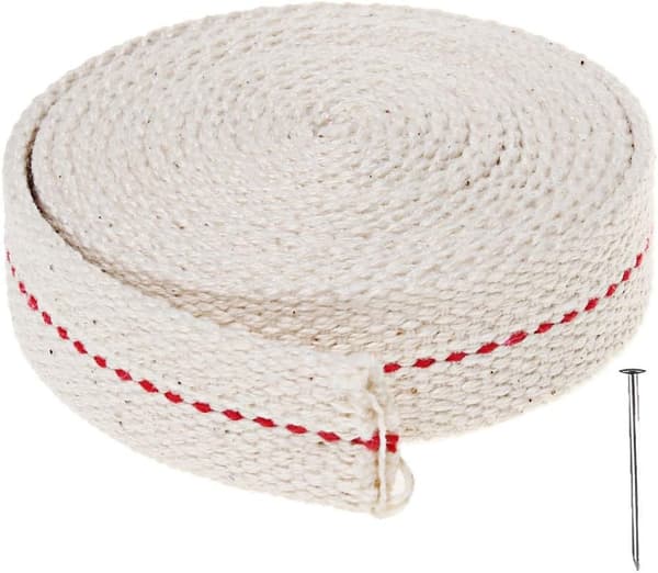 Flat Cotton Wicks for Oil Lamps and Kerosene Lanterns, Cuttable Replacement Wick, 2-Pack, 1.2 cm x 2 m