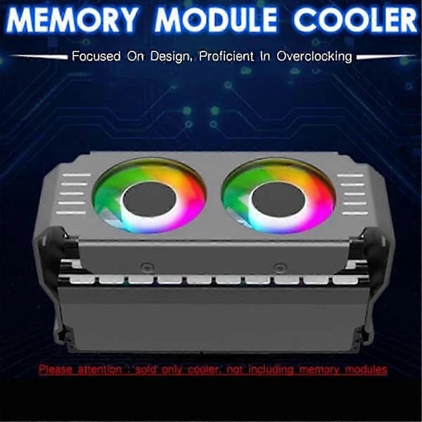 Computermind RAM-modul Køler PC DDR4 DDR5 Overclocking Dobbelt ARGB Synkronisering PWM Blæsere Aluminium RGB Køleplade (B)