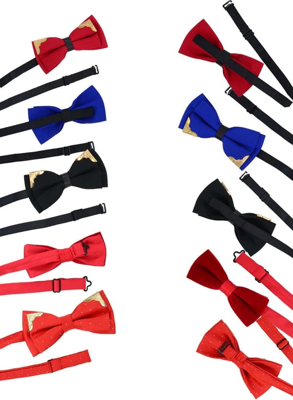 WZ01 butterfly til drenge og mænd, justerbar, smoking str. one size, 5 farver -