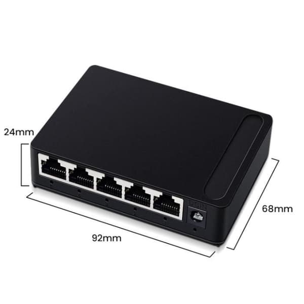 UVERBON 5-port Gigabit Ethernet Switch - RJ45 Hub - Flow Control - 10 Gbps