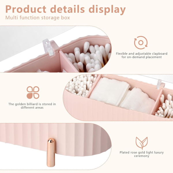 Makeup Organizer Opbevaringsbeholder, 3 Rum Badeværelse