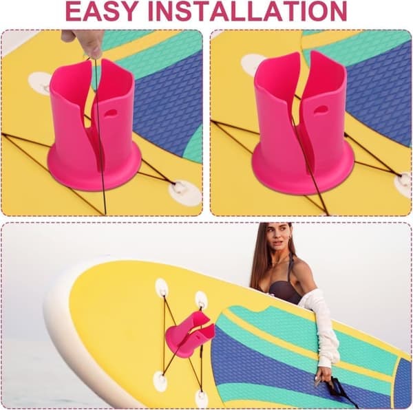 Kopholder til paddleboard, kajak, reb, gave til svømmeentusiaster, pink (1 stk)