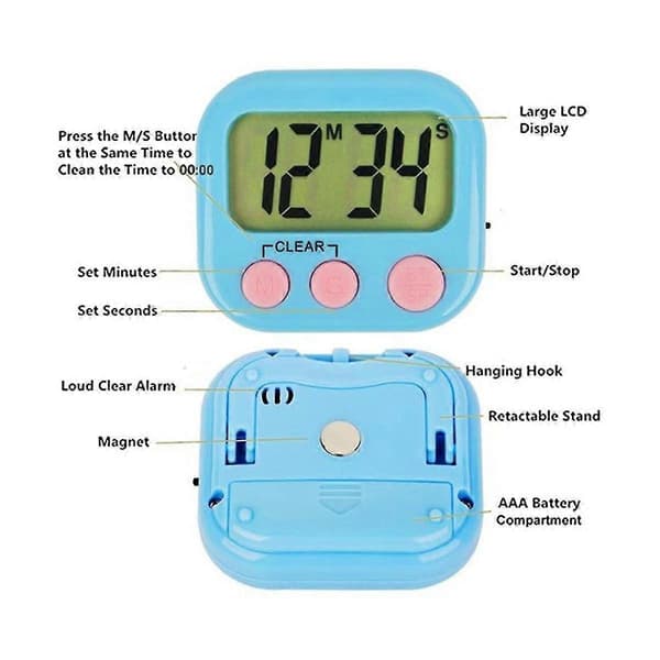 6-pack Digitala Små Timers för Barn med LCD-Skärm för Klassrum, Läxor, Träning