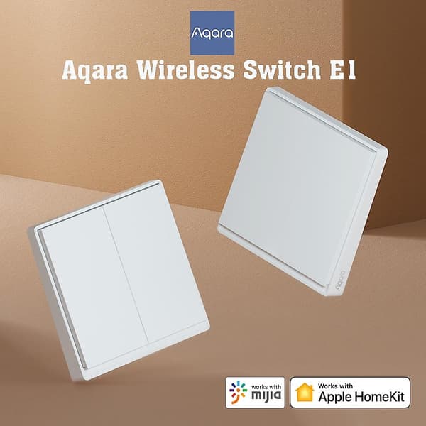 Aqara E1 Smart Trådlös Strömbrytare Väggströmbrytare Zigbee Intelligent Dubbelkontroll Enknappskontroll Extrem S Vit White