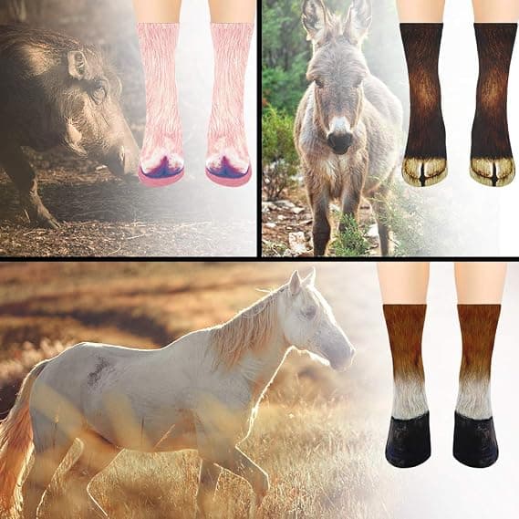 Animal Tail Socks - Unisex 3D Printed Socks with Fun Animal Tails