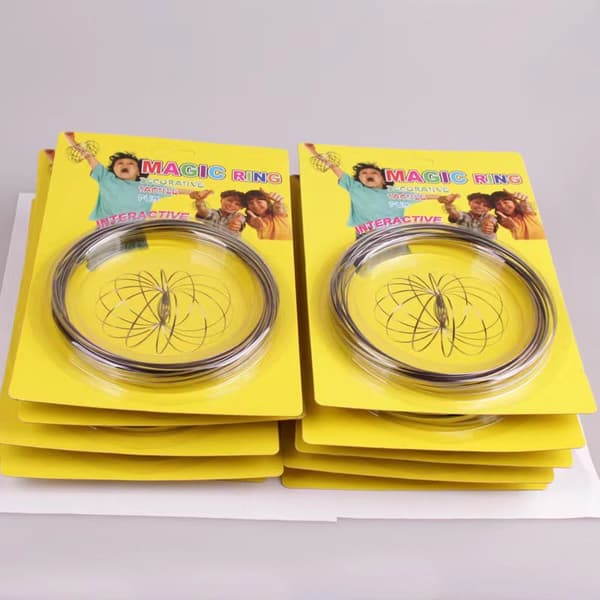 3D Magic Toy Arm Slinky Toroflux Flippy Flux Flow Rings Spinner Dynamisk Armbånd, Sølv