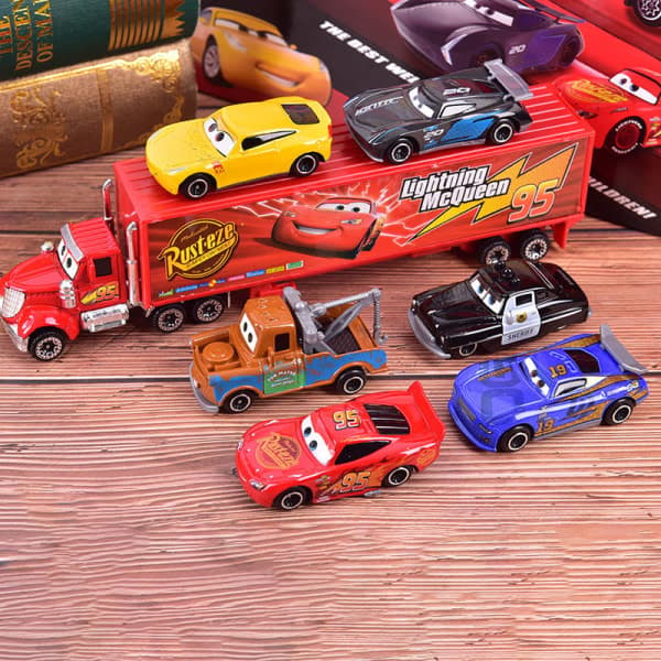 7 st Blixten McQueen Jackson Storm Cruz Bärgarn Farbror Lastbil Diecast Meta