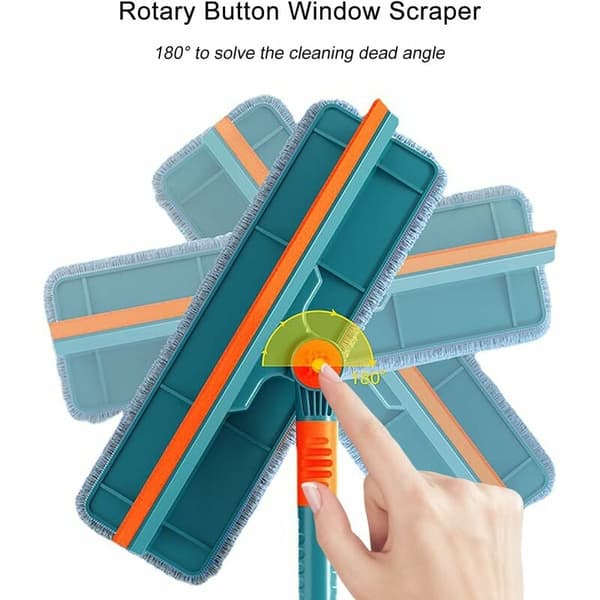 Professional 2-in-1 Window Cleaning Kit with Telescopic Handle (1.35 m) for Indoor Windows