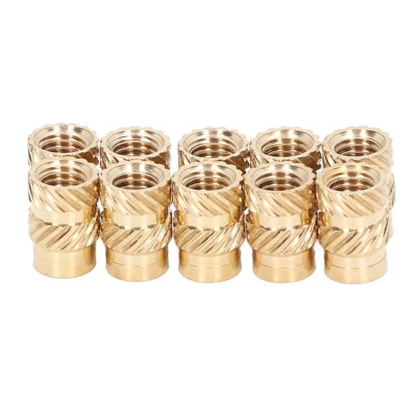 100pcs Brass Insert Wear Resistance Anti Corrosion Burr Free Knurled Threaded Insert for 3D Printer M4x8x6