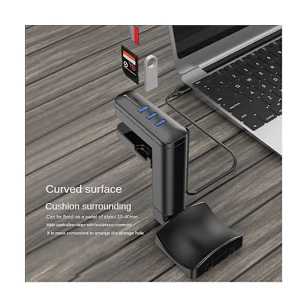 PH Feste Dreibart Montert PCET Display D H Med USB-porter Hub Under Skrivebordet Hodetelefon