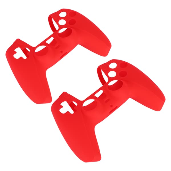 2 stk DOBE Antiskli Silikon Spillkonsollbeskyttelse Gamepad Håndtak Grep for PS5 (Rød) Rouge