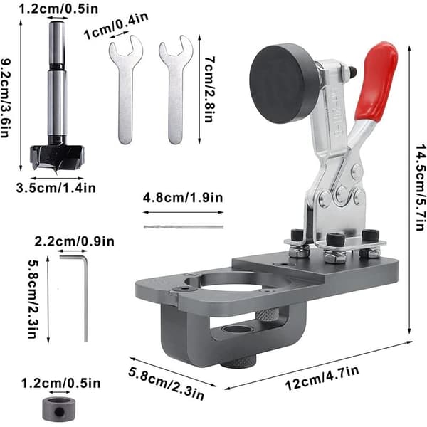 35 mm Hinge Jig, Door Cabinet Hinge Jig, Concealed Hinge Jig, Hole Puncher, Drill Guide for DIY Woodworking