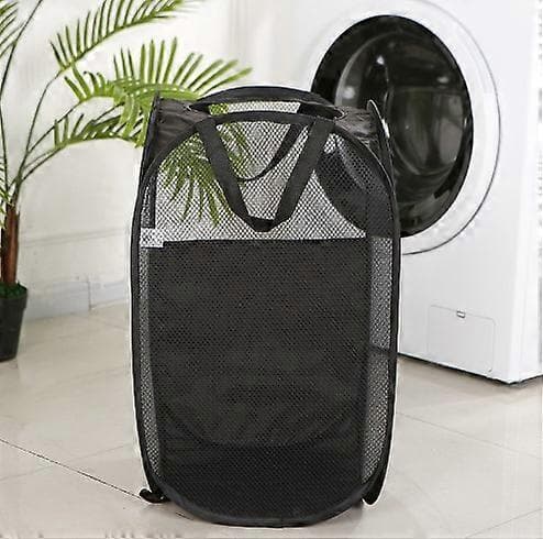 Black Laundry Basket [2-pack] Foldable Pop Up Laundry Hamper Mesh Laundry Basket Collapsible Laundry Basket with Handles