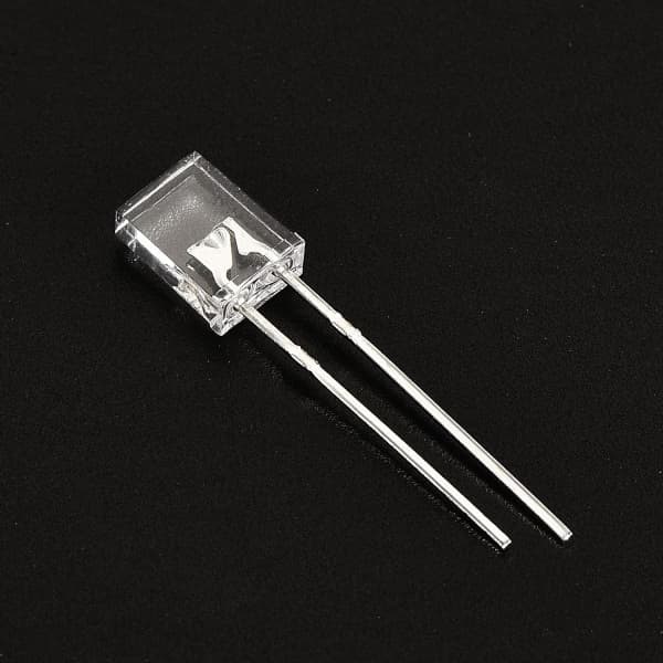 2x5x7mm LED-lampa, 150 st Rektangulär Klar LED för Elektronisk Komponentindikator, Röd
