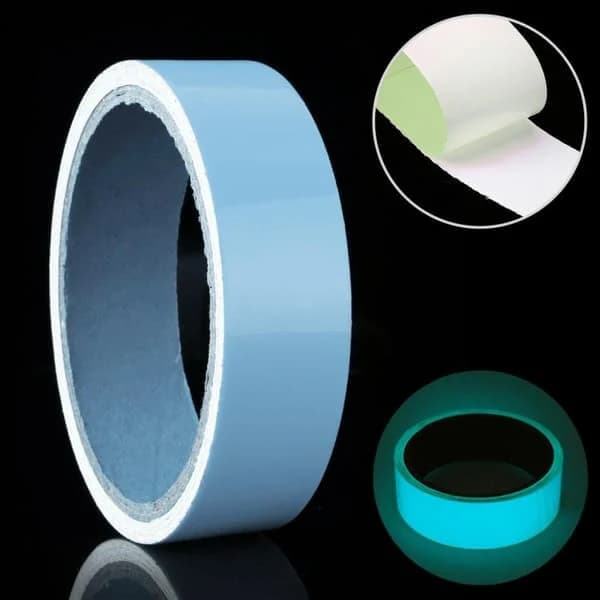 Selvlysende Tape Isblå / Glow in the Dark - 2 cm x 3 meter
