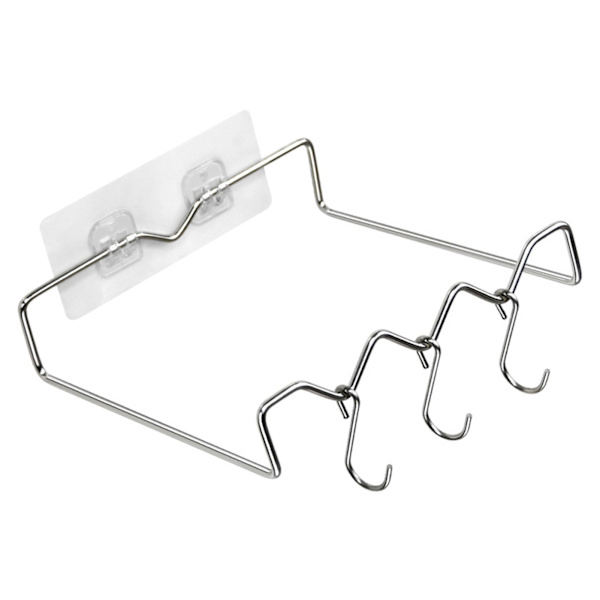 Wall-Mounted Basin Rack Multifunctional Modern Simple Stainless Steel Space-Saving Basin Hook Organizer for Bathroom Kitchen