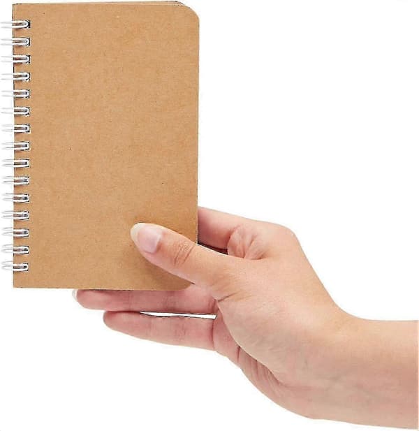 Mini Kraft Notesbøger, Ulinjerede A6 Spiral 90-arks Simpel Journal (3,5x5,5 tommer, 6-pak)