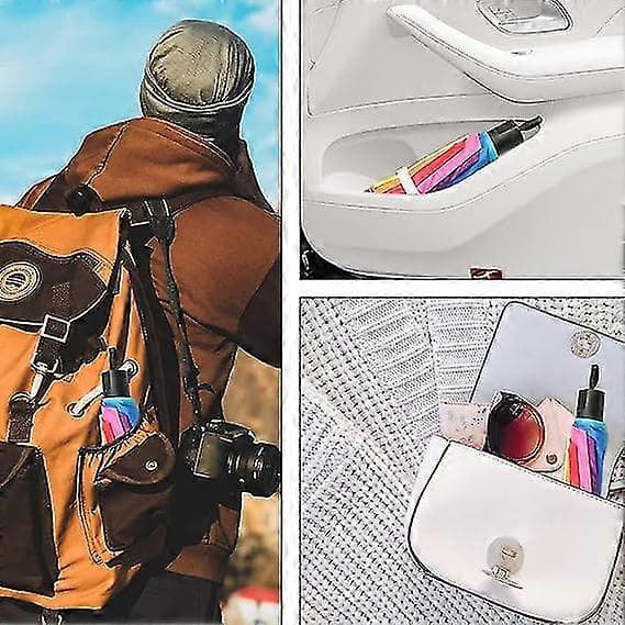 Portable Folding Windproof and Rainproof Rainbow Umbrella, 10 Ribs Strong and Fixed Umbrella