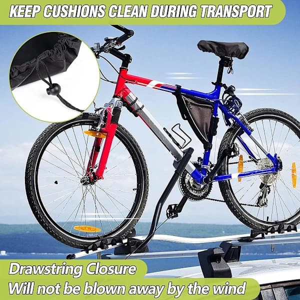 Bike Seat Cover Set, Waterproof Polyester Saddle Covers with Drawstring for Most Bikes, Black and Grey, 2-Pack