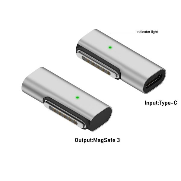Type-C hona till Magsafe 3-omvandlare USB-C magnetisk adapter Side Bend Side Bend