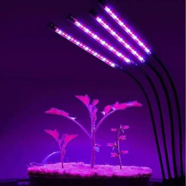 Plantelys / plantebelysning med 4 fleksible LED-lysrør