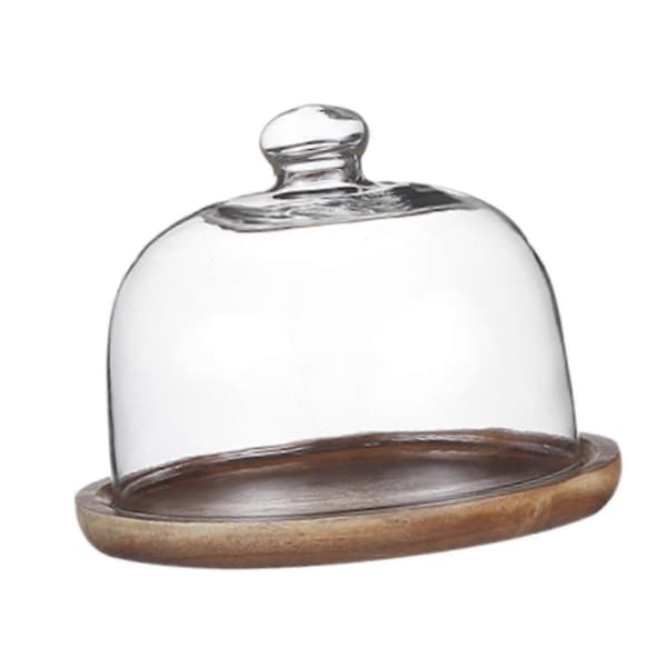 Glasklokke Kagefad med Base til Restauranter, Bryllupper, Fødselsdage - Holdbart Serveringsfad, Elegant Display til Festligheder