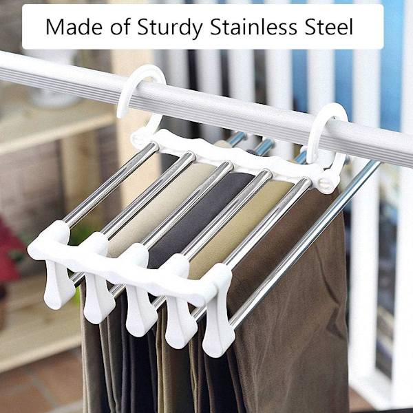 Flera buksebøjler, pladsbesparende bøjler, multi magic opbevaring