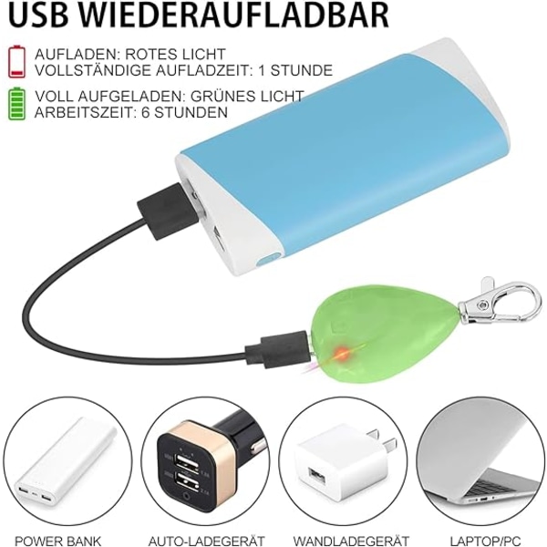 2-pack vattentät LED-hundlampa med USB laddningsbar, för natten