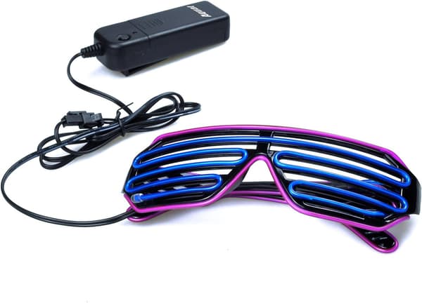 Shutter EL Wire Neon Glasögon Blinkande LED Solglasögon Lyser Upp C