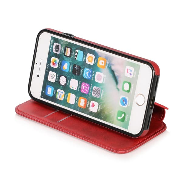Knight Læderfodral til iPhone SE 2022 / SE 2020 / 7 / 8 [DB] Rød Red