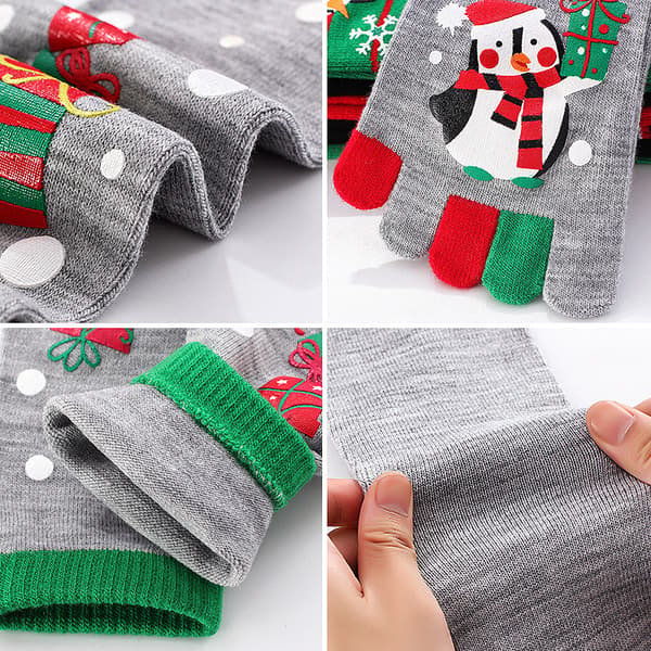1 Pair Unisex Christmas Cotton Socks Comfortable Five-Finger DXGHC