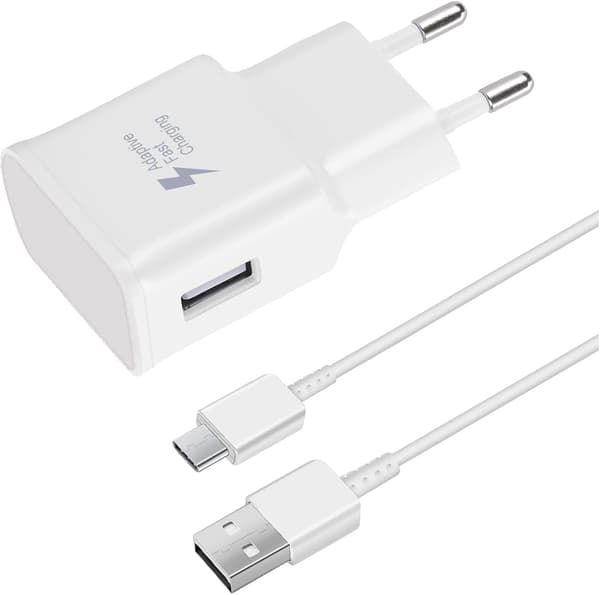 Fast Charger, 1.2m Cable, Compatible with Samsung Galaxy S22 S21 S20 S8 S10 S9 Plus Note 7 8 9 10 A53 LG, HTC white white