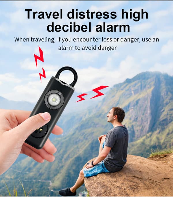 Portable Attack Alarm / Self-Defense Siren 130 dB Black