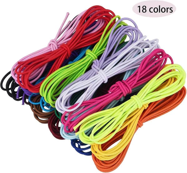 39 Yards 2mm Tjock Elastisk Tråd Pärlor Stretch Gummiband Smyckestråd, 18 Färger