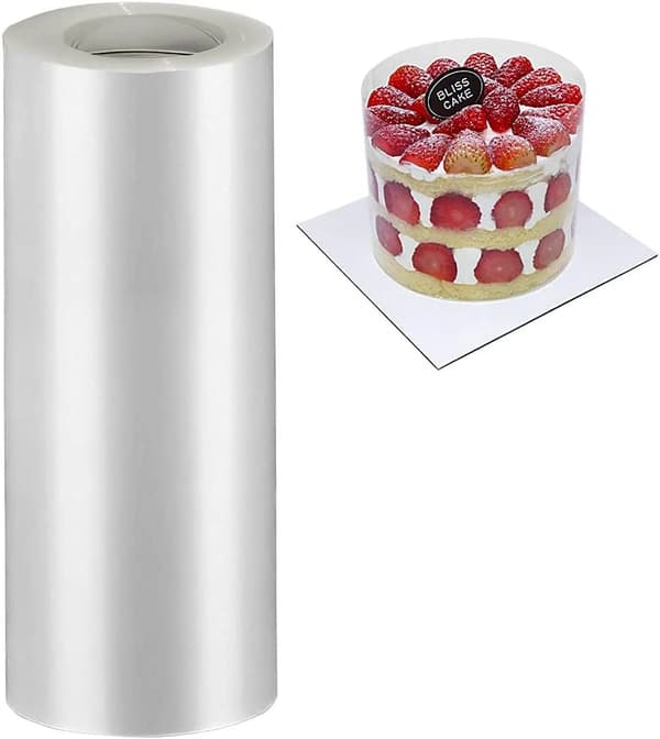 Clear Acetate Cake Collar Roll for Chocolate Mousse Cake Decoration, 8 Inch x 394 Inch