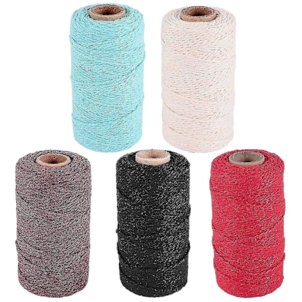 5 st Makramésnöre DIY Hantverkssnöre Spole Garn Rustik Snöre Rep 2 Mm X10