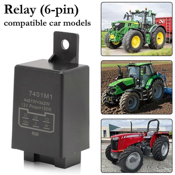 12V 21W 6-bens blinkrelæ traktor indikatorrelæ
