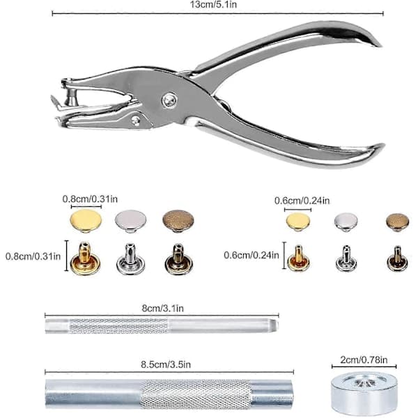 Leather Rivets 240-set 2 Sizes Double Rivets Tubular Metal Studs - ZCY