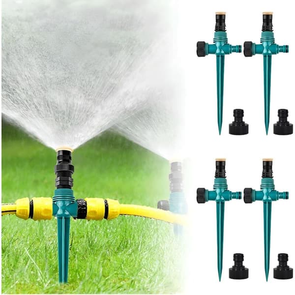 4-piece Garden Watering Set - 360° Automatic Sprinkler - Adjustable Irrigation System
