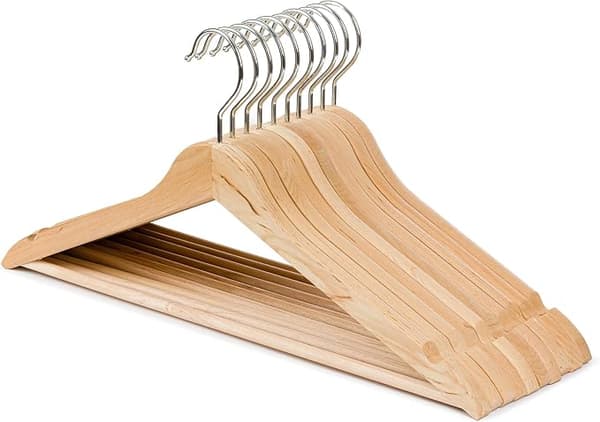 Solid Wood Hangers, 10-pack, For Shirts, Suits, Trousers DXGHC